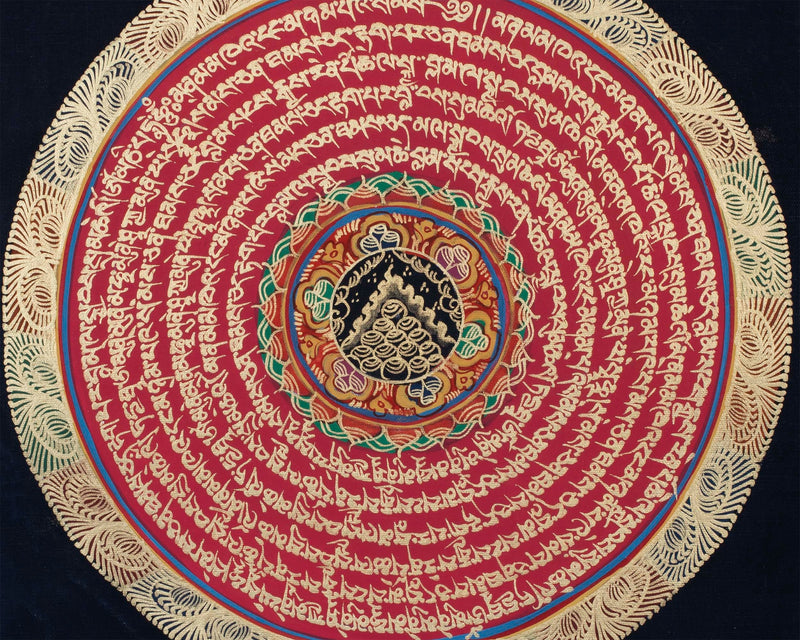 Precious Stone Mandala Thangka | Buddhist Handpainted Art | Wall Decoration Painting