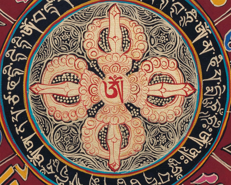 Double Dorje Mandala |  Wall Hanging Yoga Meditation Canvas Art