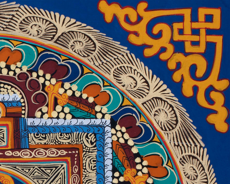 Hum Mandala Thangka  | Wall Hanging Yoga Meditation Canvas Art
