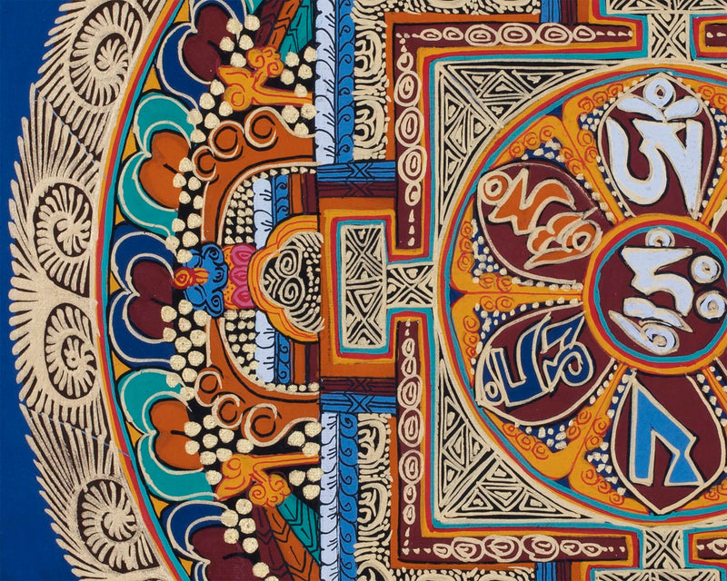 Hum Mandala Thangka  | Wall Hanging Yoga Meditation Canvas Art