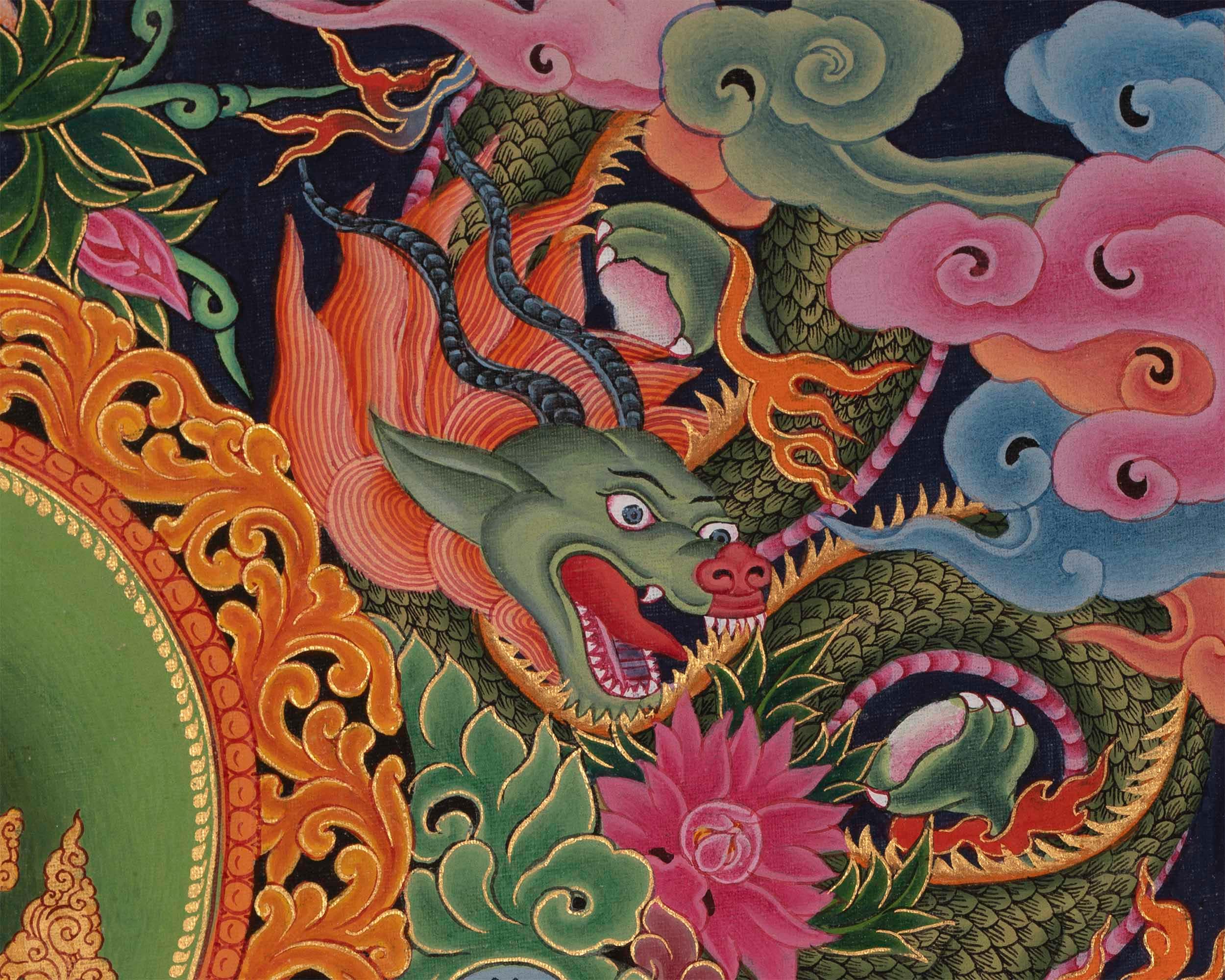 Newari Padmapani Lokeshvara | Rare Genuine Hand Painted Paubha Art