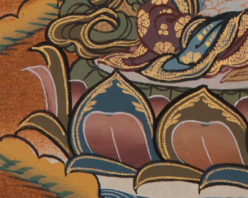 Tibetan Chengrezig Thangka | Original Wall Hanging Hand Paint