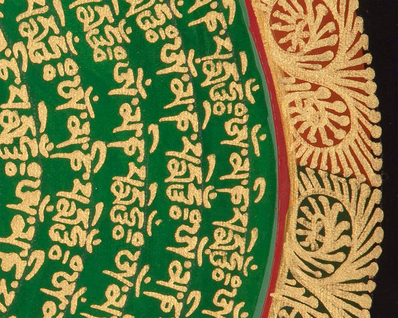 Green Mandala Thangka | Hand Painted  Tibetan thangka