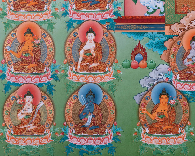 35 Buddhas Thangka For Confession | Nagarjuna Tradition | Eri Style Paiting