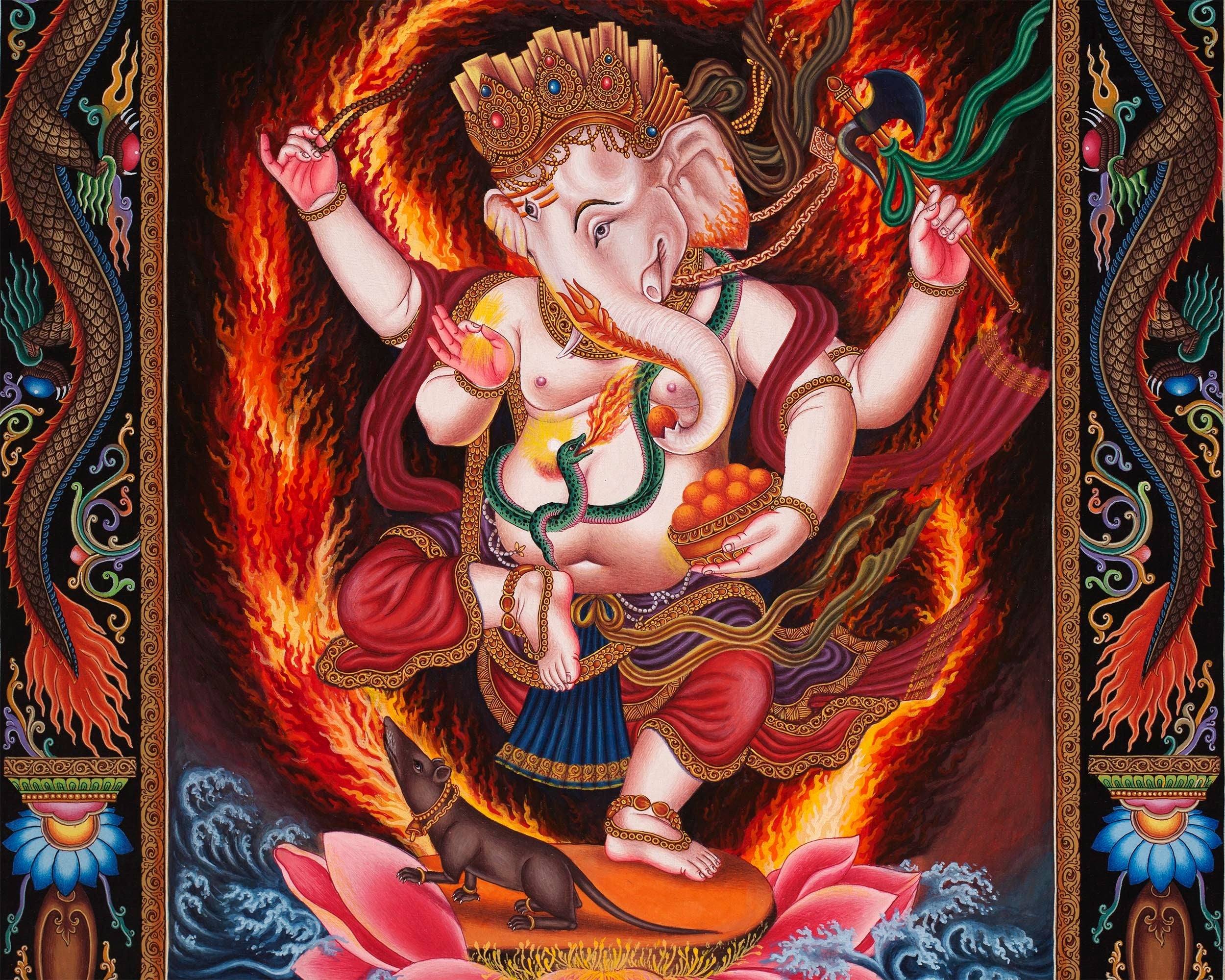 Ganesh Thangka Art | Newari Thangka Painting