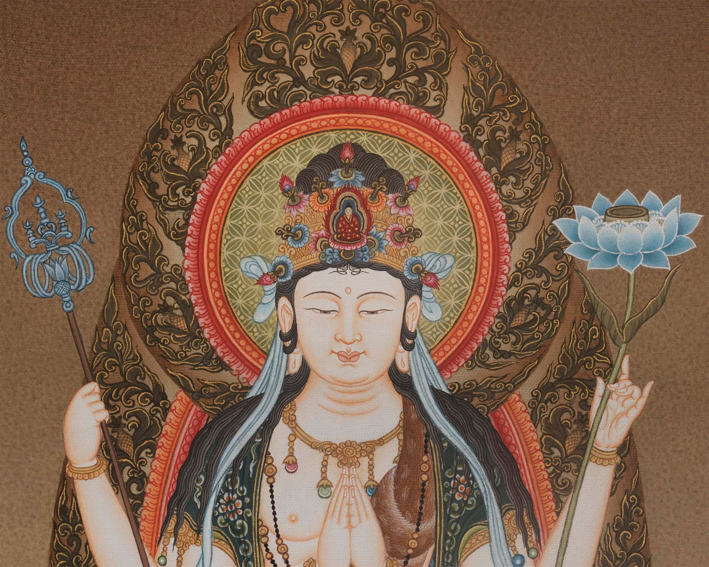 Unique Thangka of the Eight Armed Avalokiteshvara | Japanese Deity