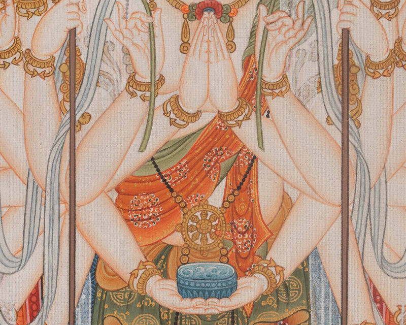 Senju Kannon Bosatsu | Forty-Two Armed Avalokiteshvara Japanese Art Painting