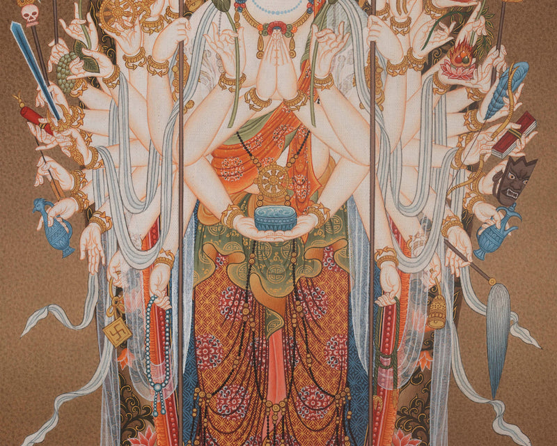 Senju Kannon Bosatsu | Forty-Two Armed Avalokiteshvara Japanese Art Painting