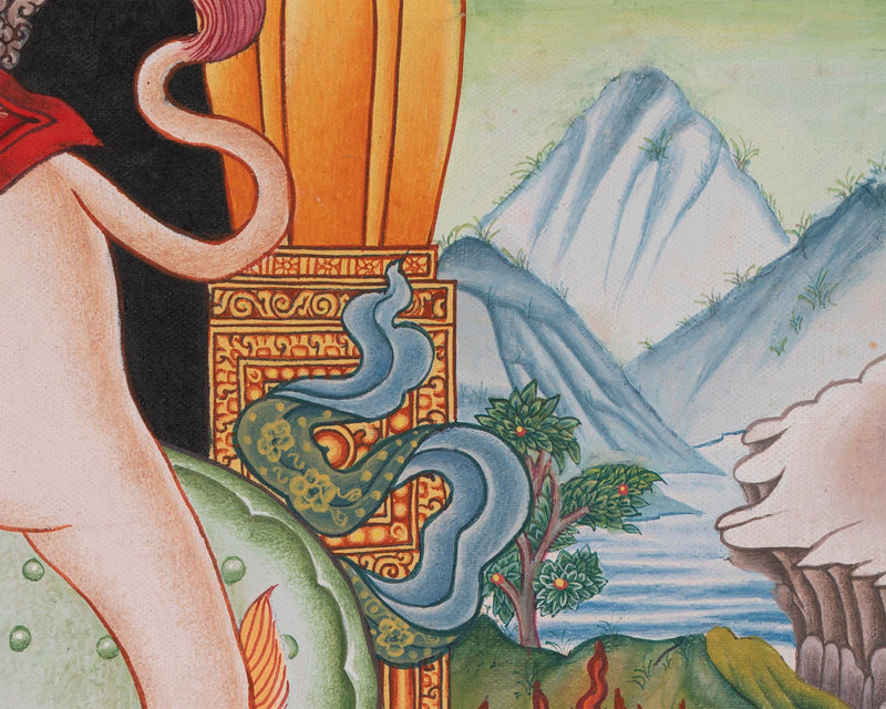 Simhanada Lokeshvara Thangka | Buddhist Handpainted Art | Religious Wall Decors