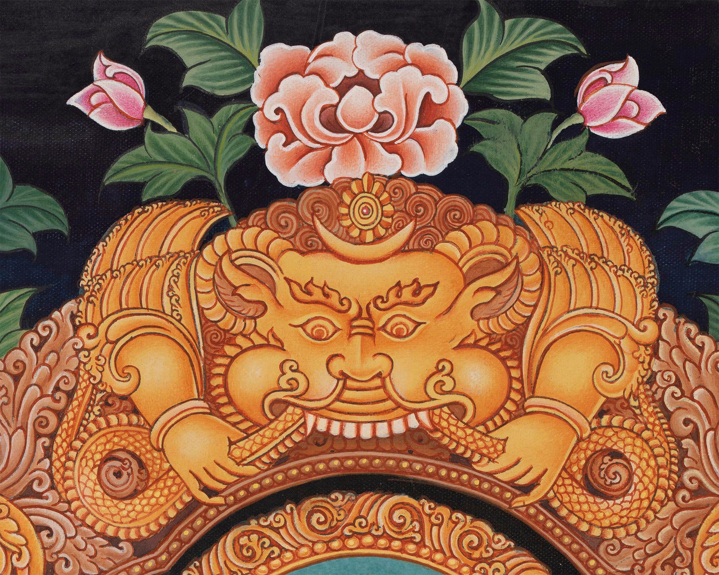 Simhanada Lokeshvara Thangka | Buddhist Handpainted Art | Religious Wall Decors