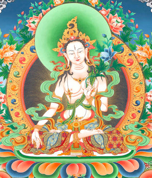 Handpainted White Tara | Wall Decor