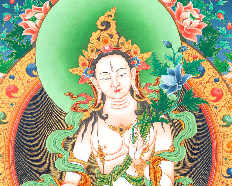 Handpainted White Tara | Wall Decor