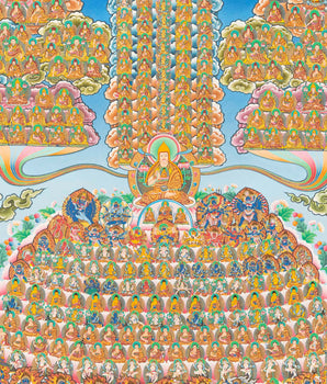 Gelugpa Tree Thangka | Unique Tibetan Buddhism Art
