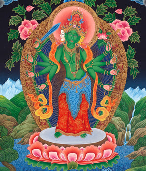 Paubha Painting of Bodhisattva Lokeshvara | Ancient Religious Art