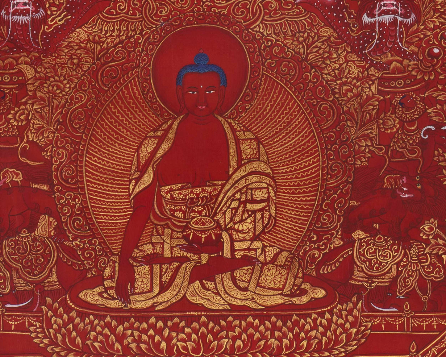 108 Multiple Shakyamuni Buddha  | Hand Painted 24K Gold Art