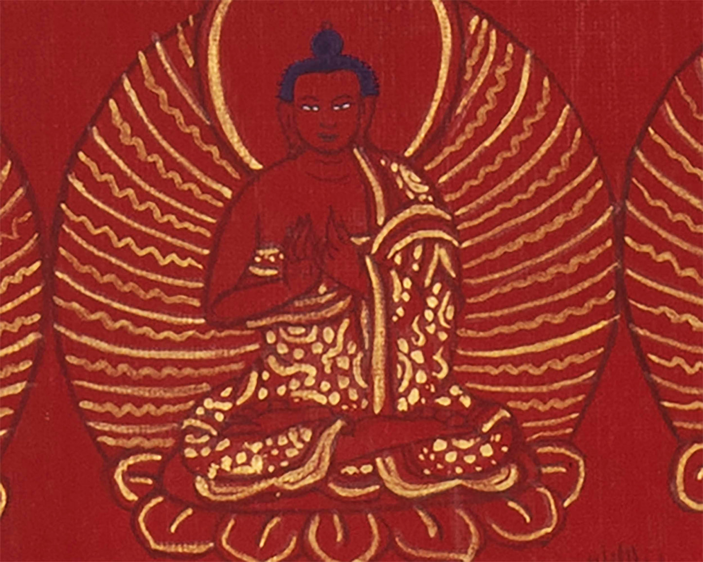 108 Multiple Shakyamuni Buddha  | Hand Painted 24K Gold Art