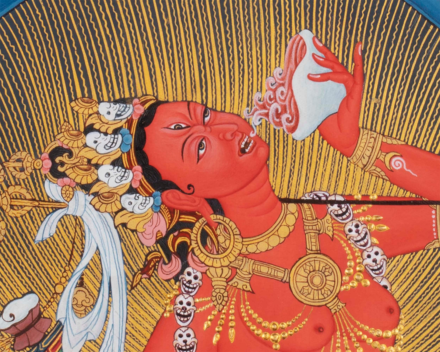 Vajrayogini Thangka in Tibetan Style | Vintage Art from Nepal