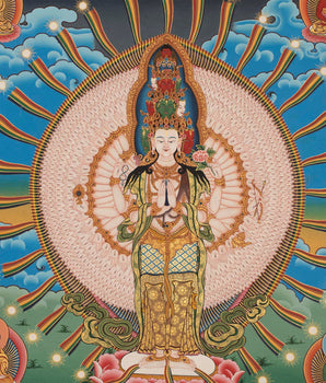 chenrezig thangka painting