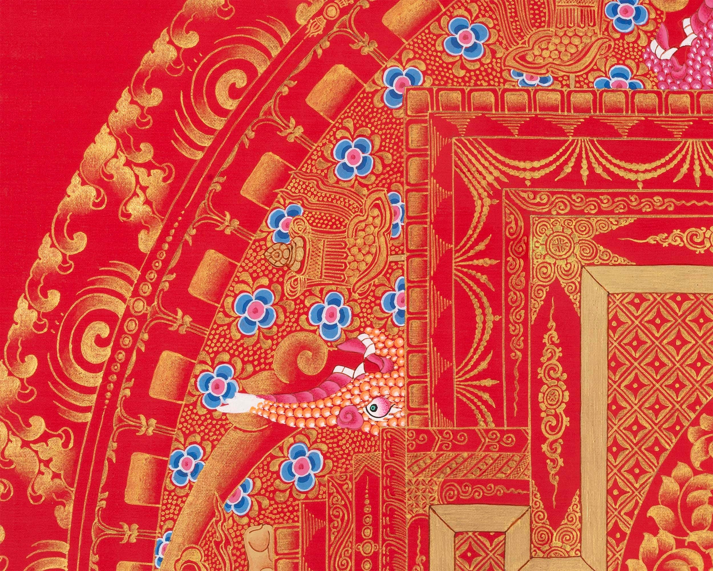 Goddess Green Tara Mandala Thangka | Healing Mandala Thangka | Perfect For Wall Decoration |
