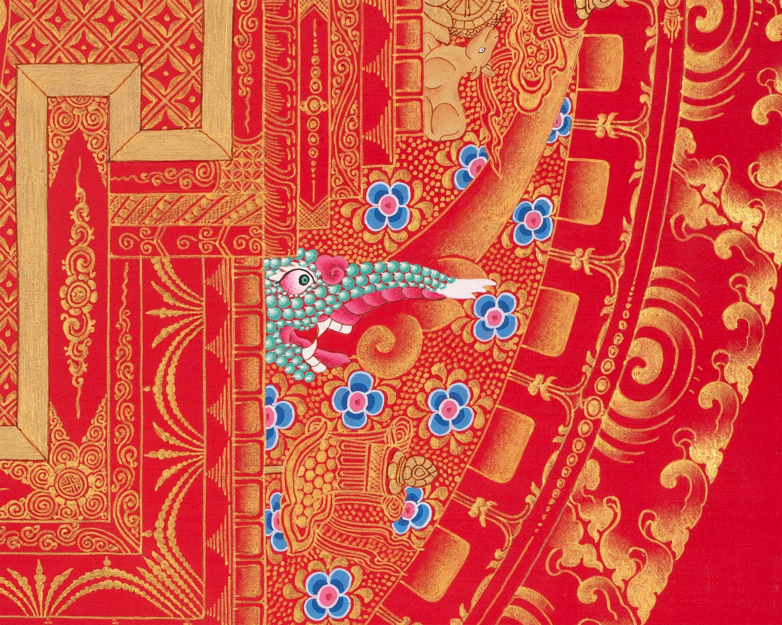 Goddess Green Tara Mandala Thangka | Healing Mandala Thangka | Perfect For Wall Decoration |