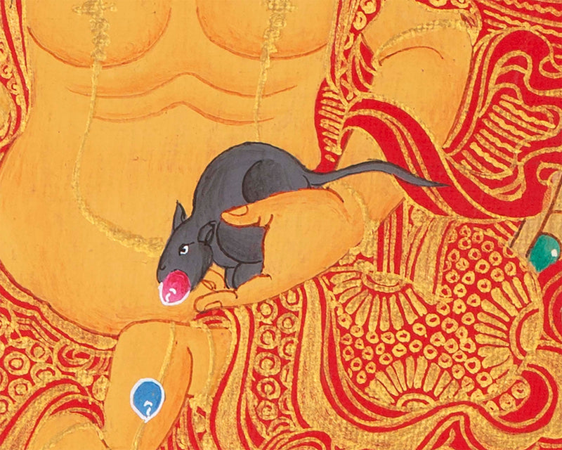 Jhambala Mandala Thangka  |  Spiritual Asian Art | Buddhist Crafts Decor