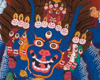 Yamantaka Yidam Thangka Painting  | Vajrabhairava Heruka Canvas Art