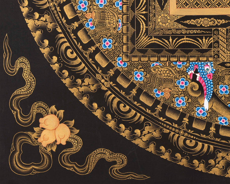 Arya Tara Mandala Thangka Painting | Original Hand Pained Art For Good Luck | Tibetan Wall Decoration Thangka Painting
