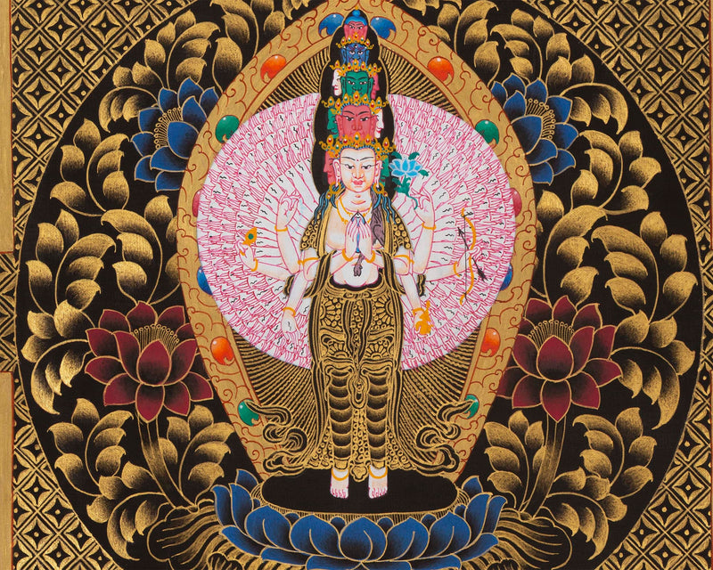 Avalokiteshvara Mandala |Wheel of Time Thangka | Kalachakra Mandala Wall Hanging