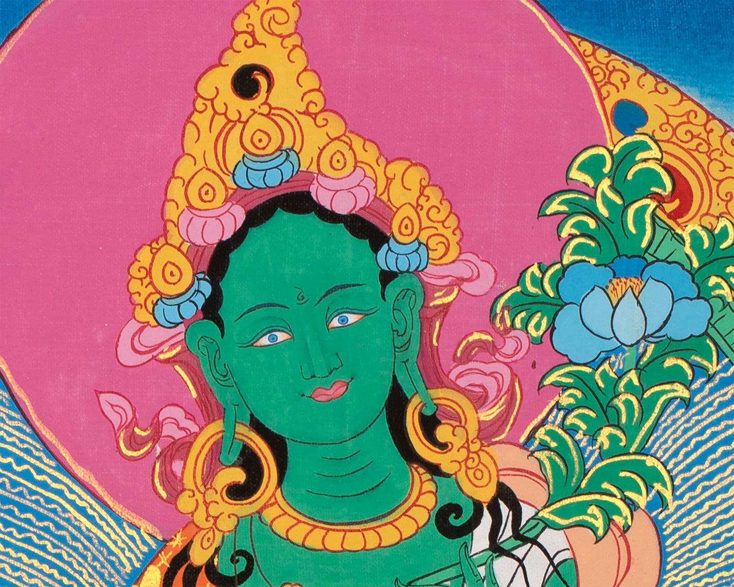 Green Tara | Tibetan Thangka Painting | Wall Decoration