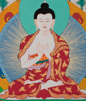 Vairocana Thangka Painting | White Blessing Buddha Art