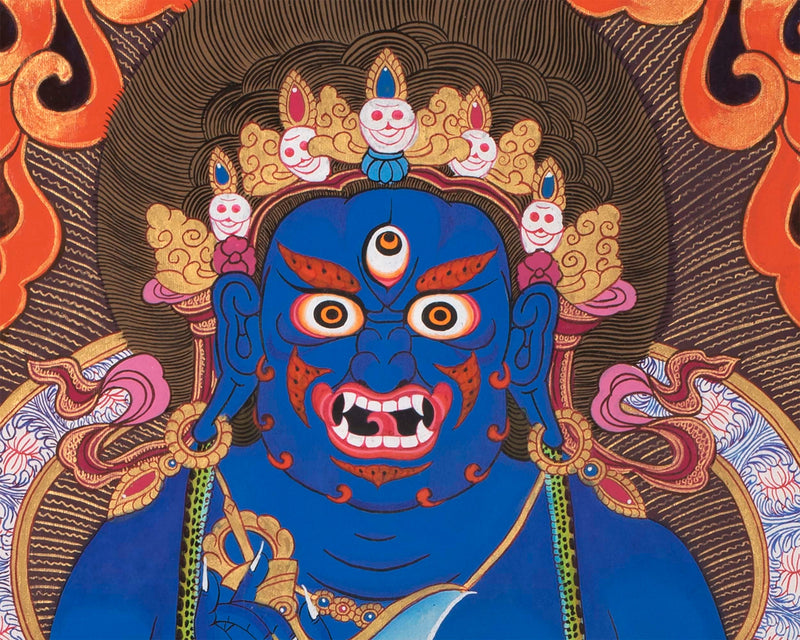 Sakya Mahakala Thangka | Wrathful Dharmapala Vajra Panjarnatha | Buddhist Wall Decor