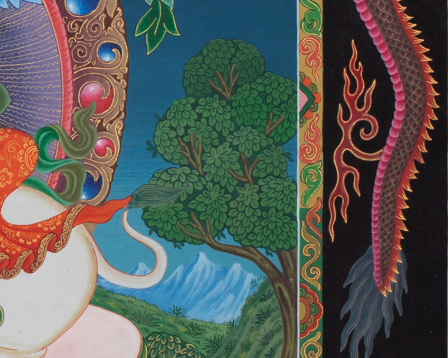 Mahabodhisattva Manjushree Thangka | Vintage Art for Meditation and Wall Decor