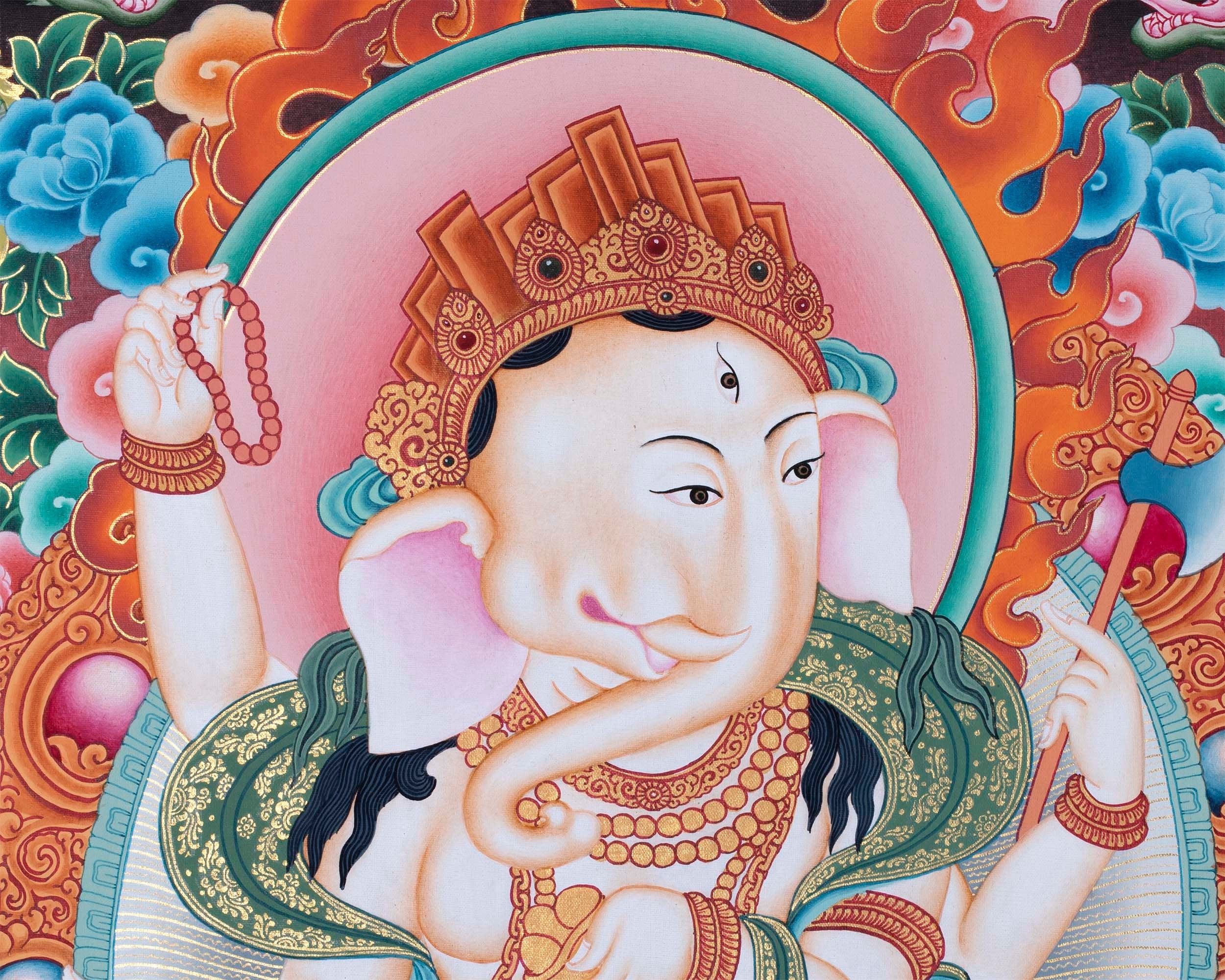 Hindu God Ganesh Thangka | Newari Thangka Art