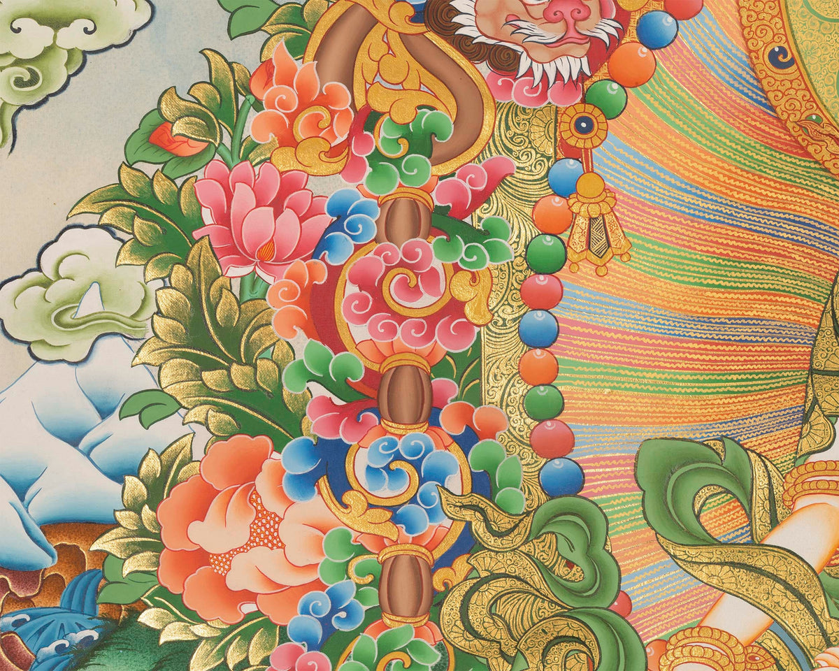 Buddhist White Tara Thangka | Yoga Meditation Canvas Art For Peace And Wellbeing | Wall decoration