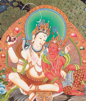 Newari Art Style | Original Hand-painted Lord Shiva, Shankar, Mahadev Thangka Painting