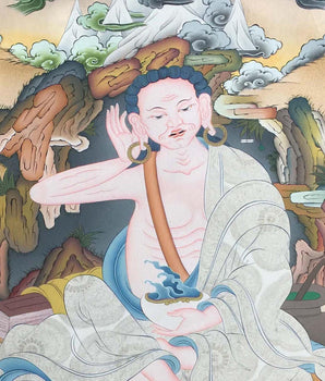 Milarepa Thangka Painting | Mahasiddha Jetsun Meelarepa | Wall Hanging Decor