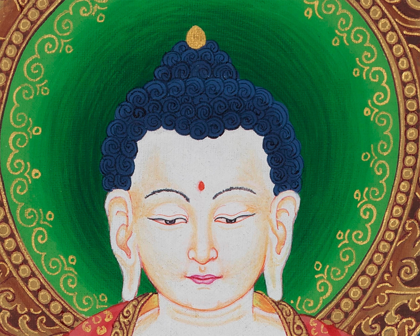 Vairochana Buddha Thangka Painting | The White Blessing Buddha