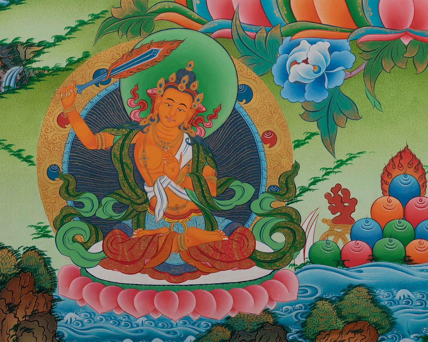 Chengrezig Avalokitesvara  Buddhist Thangka | Original Hand-Painted Thangka