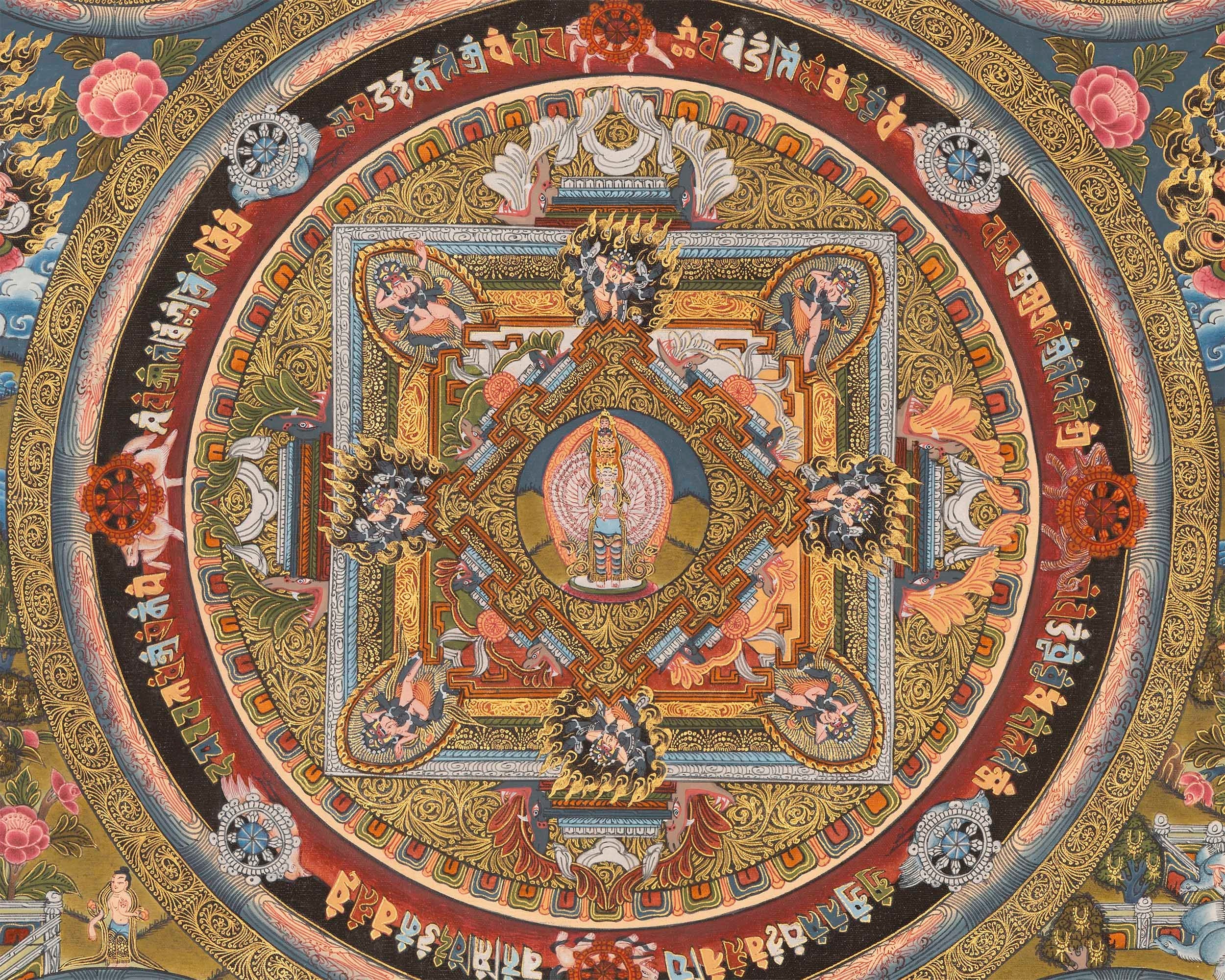 1000 Armed Chengrezig  | Buddhist Mandala Thangka