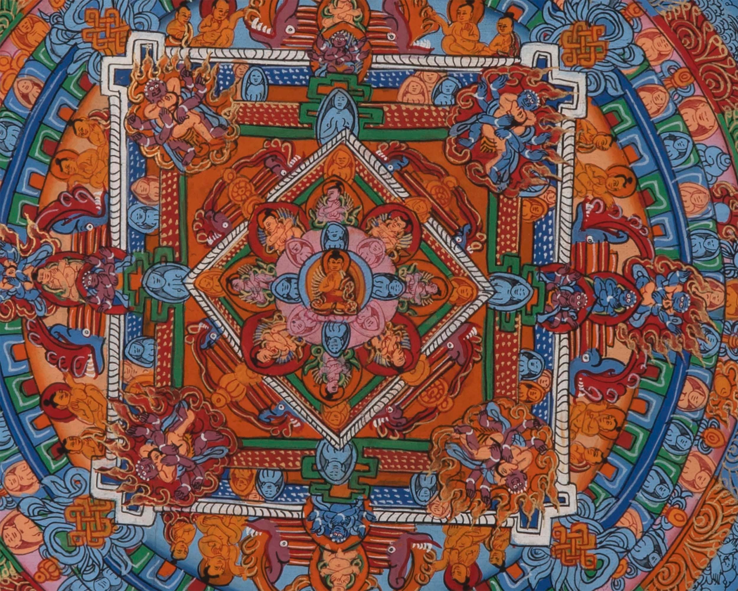 Meditation Mandala Art Thangka Painting | Buddha Art Wall Hanging | Decor
