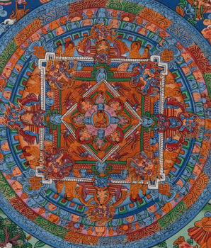 Meditation Mandala Art Thangka Painting | Buddha Art Wall Hanging | Decor