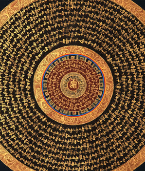 Gold Mantra Mandala | Mandala Thanka