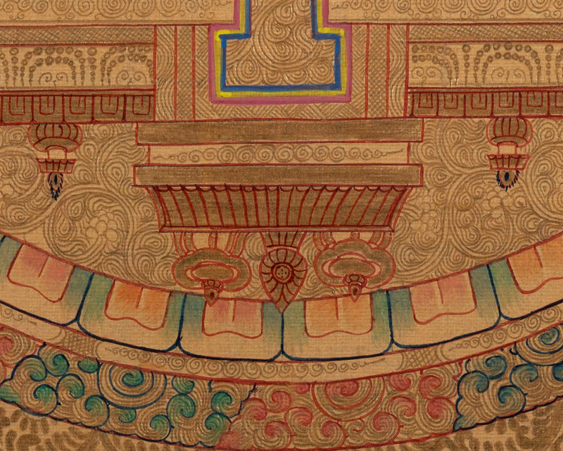 Gold Mandala | Guru Padmasambhava Thangka Wall Art | Tantric Buddhist Master