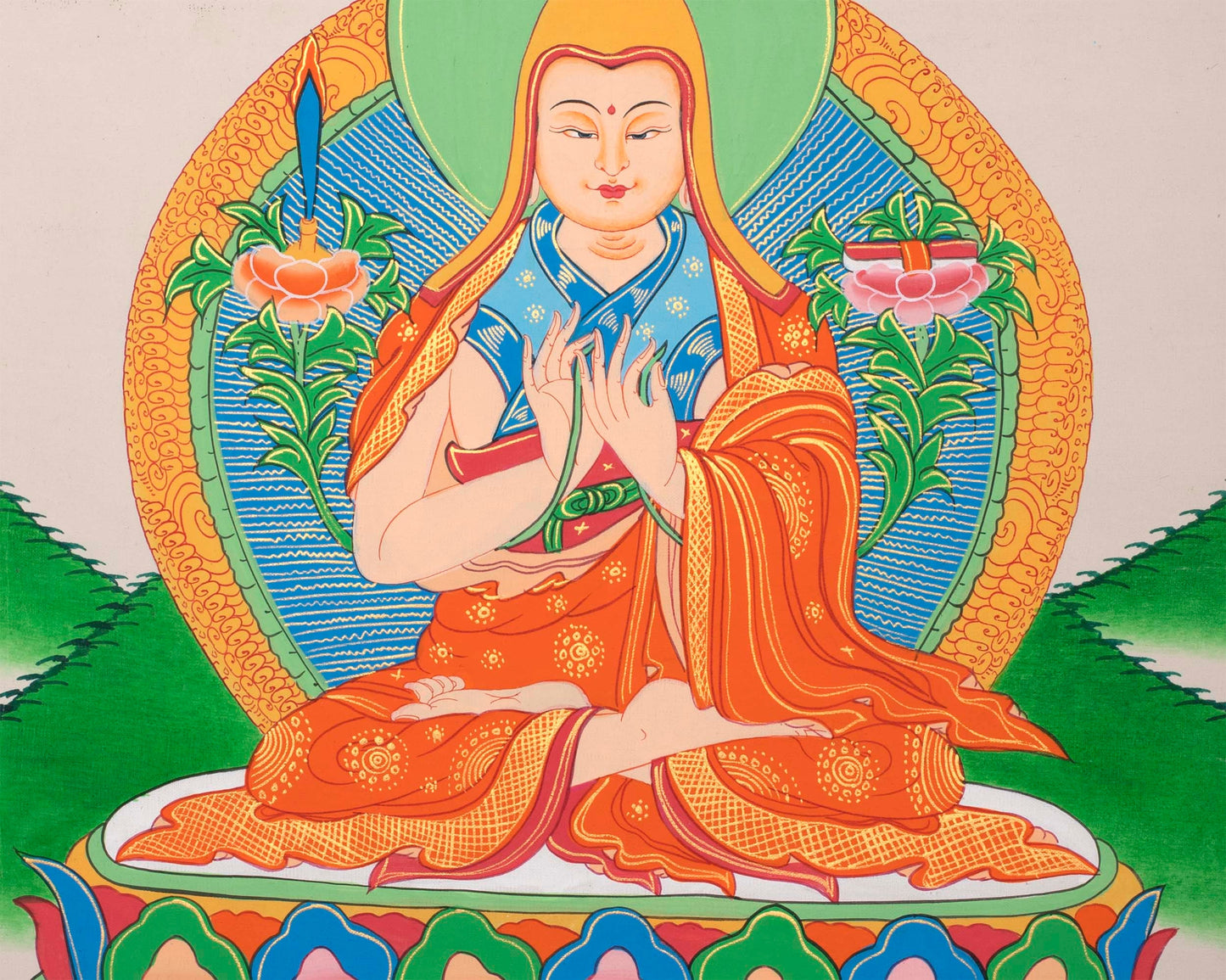 Je Tsongkhapa Thangka  | Chongapa Tibetan Buddhist Thangka