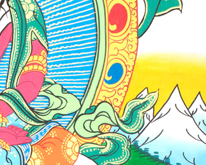Amitayus Buddha Thangka  | Buddha of Eternal Life | Meditation Canvas Art For Positive Energy and Peace | Wall Hanging
