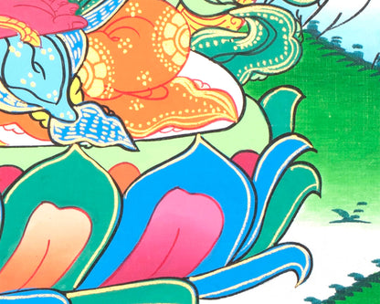 Amitayus Buddha Thangka  | Buddha of Eternal Life | Meditation Canvas Art For Positive Energy and Peace | Wall Hanging