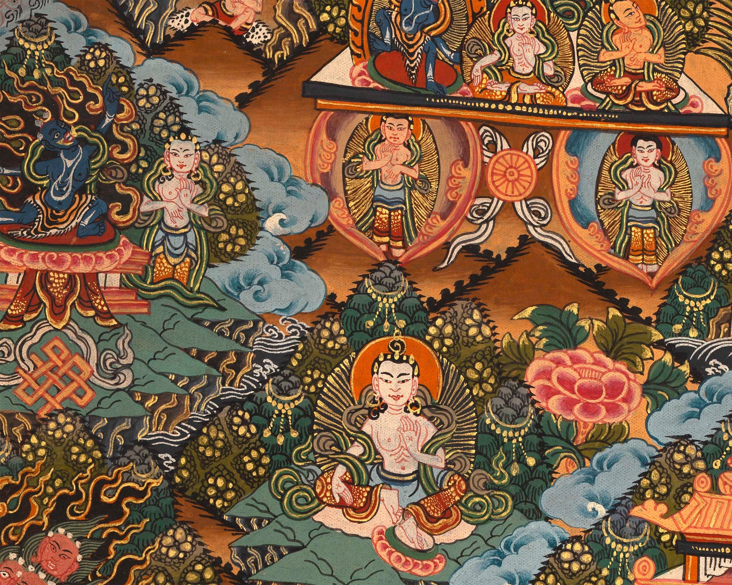 Vintage 1000-Armed Chenrezig Mandala | A Timeless Symbol of Compassion and Protection