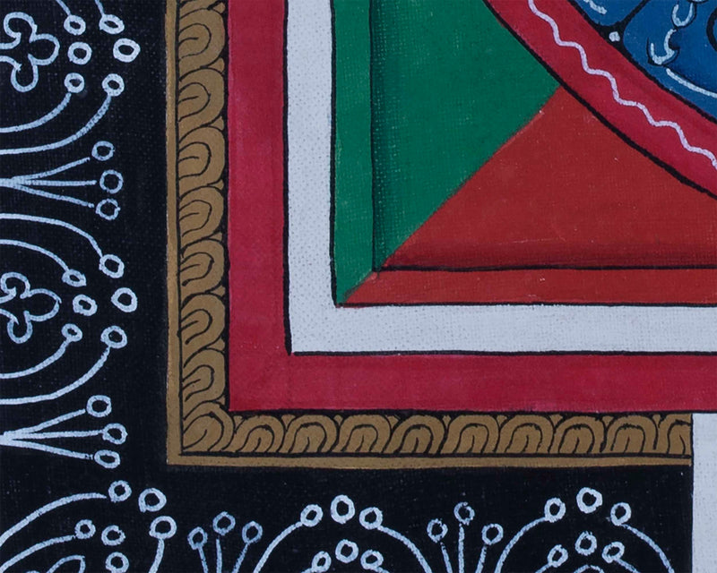 Mystical Yantra Thangka | Hand-Painted Mandala Art for Altar Decor