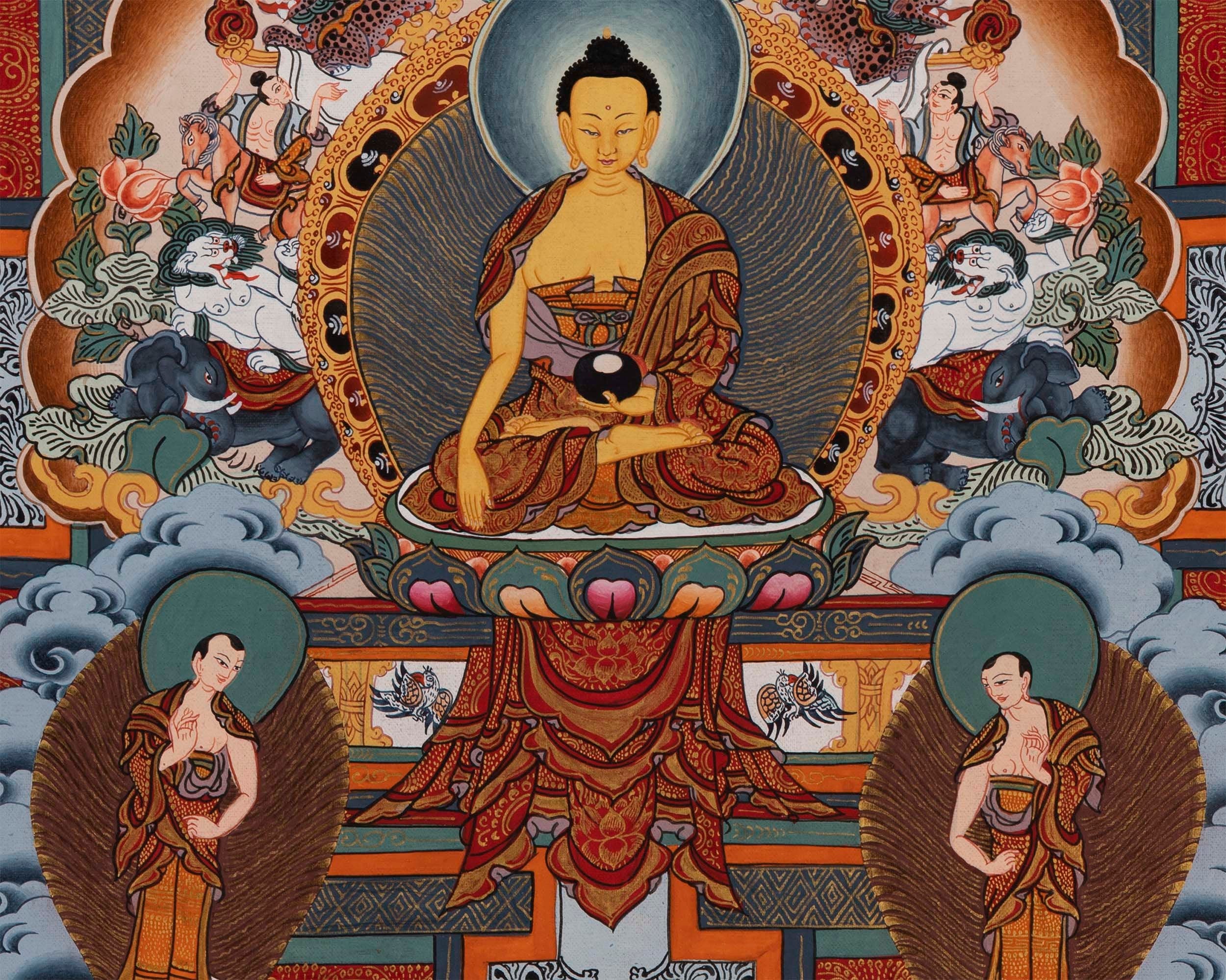 Masterpiece Art of Shakyamuni Gautama Buddha | Original Hand-Painted Tibetan Thangka
