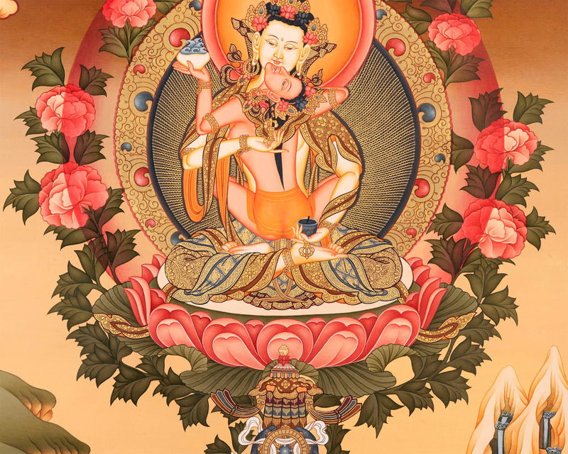 Vajrasattva Yab Yum | Traditionally Hand-Painted